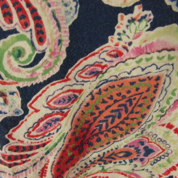 Chaps Navy Blue Multi Color Paisley Tank Style Summer Dress Medium Soft Cotton - Picture 7 of 14